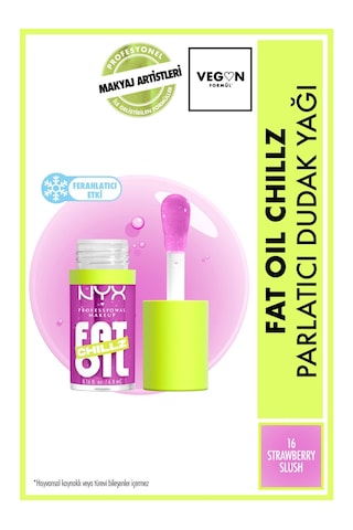 Nyx Professional Makeup Fat Oil Chillz Parlatıcı Dudak Yağı - Strawberry Slush