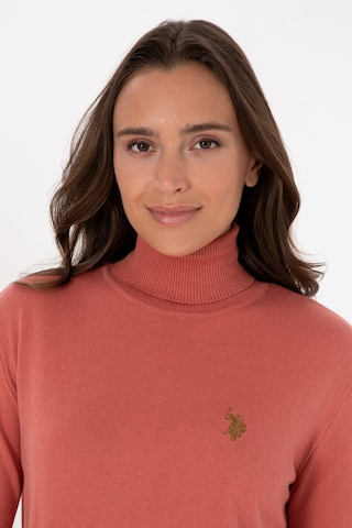 U.S. Polo Assn. Kadın Gül Kurusu Boğazlı Basic Kazak 50313621-VR026
