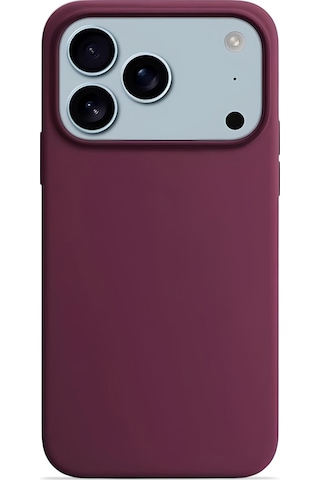 Apple Uyumlu iPhone 17 Pro Max Soft Touch Lansman Silikon Kılıf Bordo Mürdüm