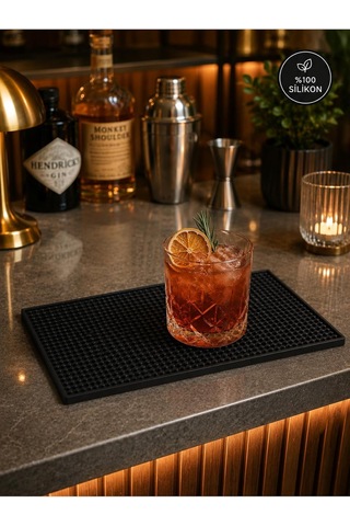 Siliconly Bar Mat 30x15 %100 Silikon Kaymaz Tezgah Pedi Bardak/kafe/bar Diğer