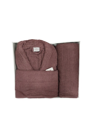 Nurpak Tek Kişilik Bornoz Seti Şalyaka-ekol Mürdüm Beden L-xl Mürdüm