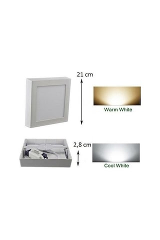Sıva Üstü 18w Beyaz Kare Led Panel Armatür İle Aydınlatma Açık