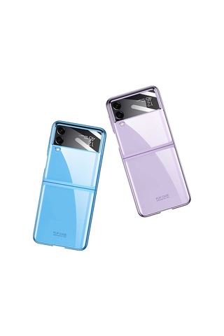 Samsung Uyumlu Galaxy Z Flip 4 Kılıf Zore Kıpta Lensli Kapak Koyu Yeşil