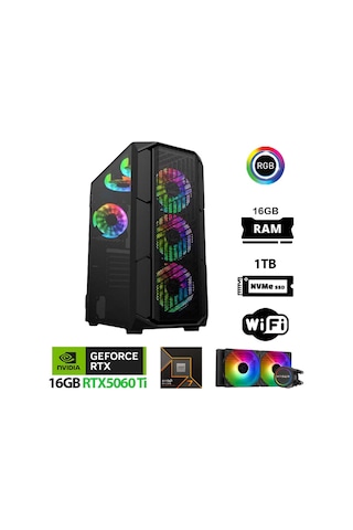 Xaser Thunder X760 015BUS-B51235UXX i9 14900kf 16 GB 1 TB SSD 16 GB RTX5060 Ti Free Dos Masaüstü Oyuncu Bilgisayarı
