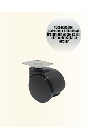 Northcity Masa Ve Koltuk İçin Kilitsiz Tekerlek Seti 6 Cm - Taşıma Kolaylığı Siyah