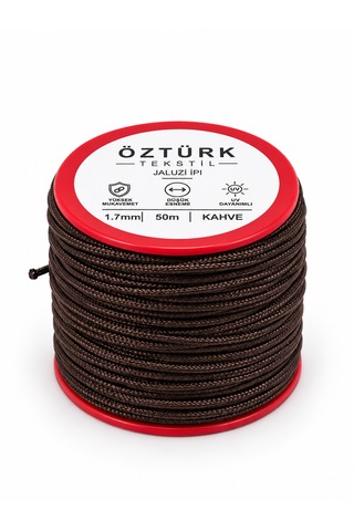 1.7 Mm Jaluzi, Stor Ve Katlamalı Perde İpi 50 Metre Polyester Kahverengi