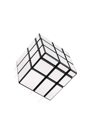 Geometrik Zeka Küpü 3x3 Farklı Şekiller Zor Bulmaca Zeka Oyuncakları Metalik Gri
