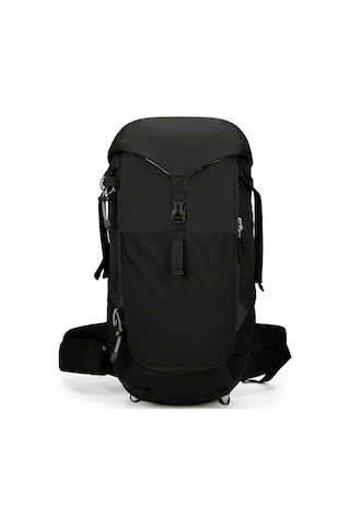 Lemestar Erkekler İçin Siyah Dış Mekan Sırt Çantası, 25kg Yük Taşıma Kapasitesi, Dayanıklı Nylon, Çok Bölmeli, Yüksek Görünürlük Reflektör, Yağmur Kılıfı, Bisiklet Turu Kamp Trekking Siyah