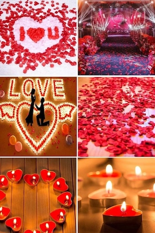Sevgili Set Kuru Gül Yaprağı,banner,20 Kalp Balon,20 Beyaz Mum Ro