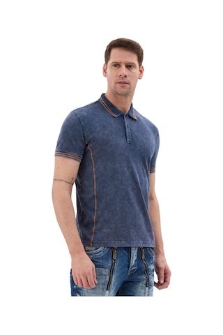 Cipo & Baxx Erkek Polo Yaka Tişört Vintage Yıkamalı Regular Fit Ct852 Mavi