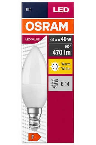 Osram 4.9w 40w 2'li Led Mum Ampul Sarı-2700k E14 2 Adet