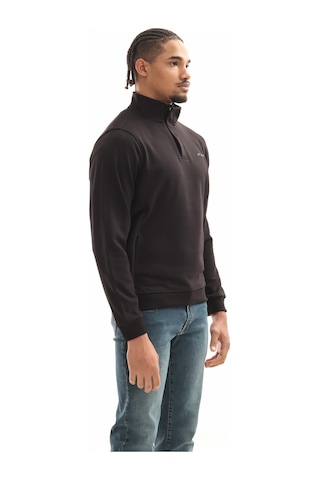 Boğazlı Sweatshirt Siyah