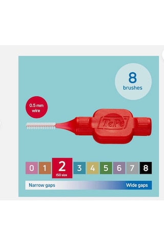 2li Tepe Arayüz Fırçası Kırmızı 0,5 Mm 8'li Paket