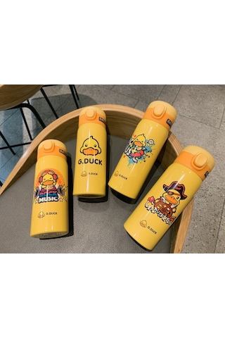 Jzcat Kaldırma Halkalı Küçük Sarı Ördek Paslanmaz Çelik Çocuk Termos Bardak Seviml Karikatür Bezelye Fincan Termos Bardak 50772904