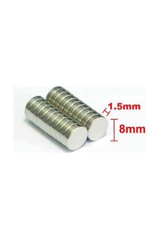 Neodyum Miknatis D8 X1.5Mm Ekstra Kuvvetli 100 Adet