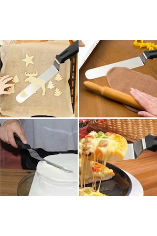 Eğik Oval Uçlu Pasta Sıvama Spatulası 20 Cm Ktchn-572 Çelik Gümüş Diğer