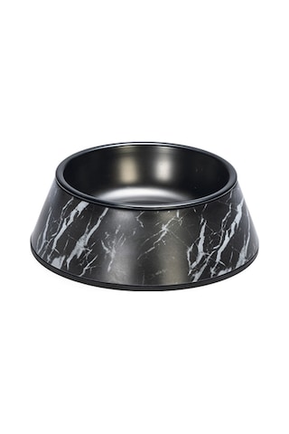 Beeztees Dbl Köpek Mama Su Kabı, Mat Siyah Paslanmaz Çelik, Siyah Mermer Görünümlü, 14cm, 160ml