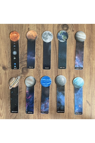 10 Adet Gezegenler Kitap Ayracı 15 Cm