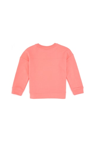 U.S. Polo Assn. Kız Çocuk Neon Pembe Simli Baskı Detaylı Bisiklet Yaka Basic Sweatshirt 50314289-VR105