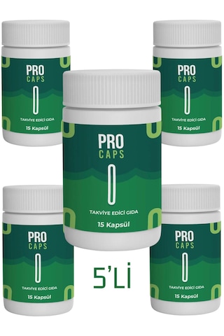 Procaps 5 Kutu X 15 Kapsül Takviye Edici Gıda Pro Caps Detox Için Çay Hediyesiyle
