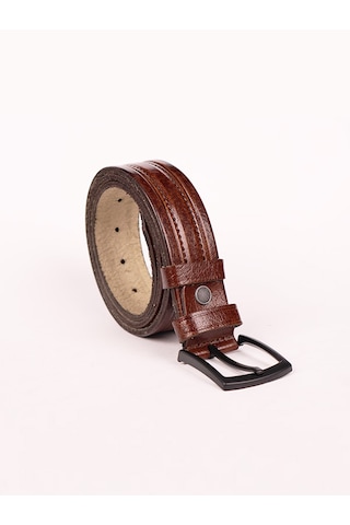 Hakiki Deri Kösele Kahverengi Erkek Kemeri 3,2 Cm Kahverengi