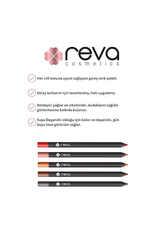 Reva Vegan Clean Lip Liner Kremsi Yapıda Dolgunlaştırıcı Dudak Kalemi 632 Sıcak Kırmızı