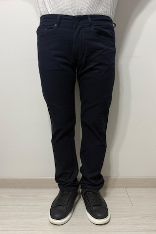 Hacker Denim Dmctekstil Erkek 1025 Yüksek Bel Rahat Kesim Boru Paça Üstten Cepli Keten Jean Pantolon Lacivert