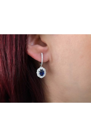 Sirius 0,84 Karat Pırlanta Ve Safir Anturaj Küpe 0823E0022