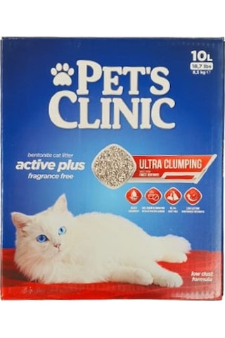 Pets Clinic Aktif Karbonlu Tozsuz Kutulu Bentonit Kedi Kumu 2x10 Lt 293-40000.02