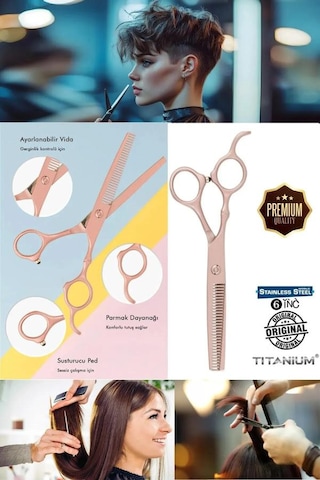 Gül Kurusu Ara Saç Kesim Makası 6 İnç Efile Makası