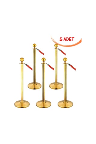 Pirinç Bariyer Paslanmaz Protokol Bariyeri Fuar Yönlendirme 5 Adet