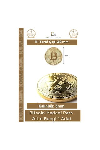 Bitcoin Koleksiyonluk Demir Şık Kripto Hatıra Madalyon Fiziksel Bitcoin Madeni Altın Rengi - 1 Adet
