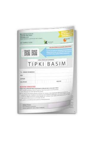 2026 Meb-ags Öabt Türk Dili Ve Edebiyatı Öğretmenliği Ösym Tıpkı Basım Kitapçığı Tg Deneme