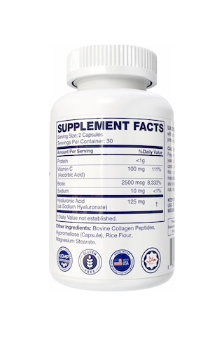 Collagen, Biotin, Vitamin C With Hyaluronic Acid 60 Capsules