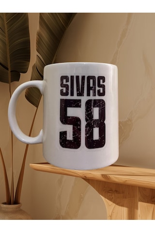 Sivaslılara Özel Çift Taraf Baskılı Kupa Bardak Krem