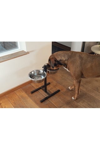 Beeztees Köpek İkili Mama Su Kabı, Ayaklı, Paslamaz Çelik, 28cm, 2x4,5l