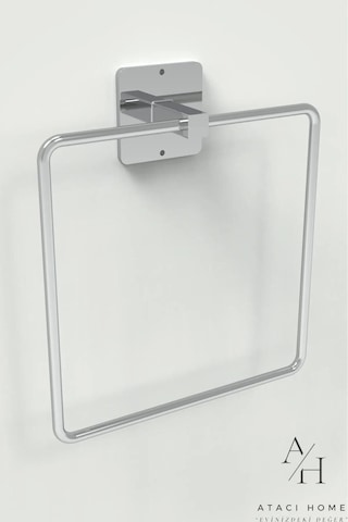 Atacı 1.kalite Kare Yapışkanlı Gümüş Kare Havluluk Banyo Havlu Kare Pratik Askılık Krom