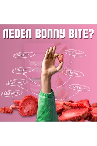 Bonny Bite Kurutulmuş Çıtır Çilek Atıştırmalığı 18 G