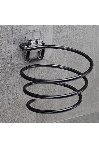 Banyo Güçlü Yapışkanlı Siyah Fön Makinesi Askısı Saç Kurutma Makinesi Tutacağı Yapışkanlı Siyah