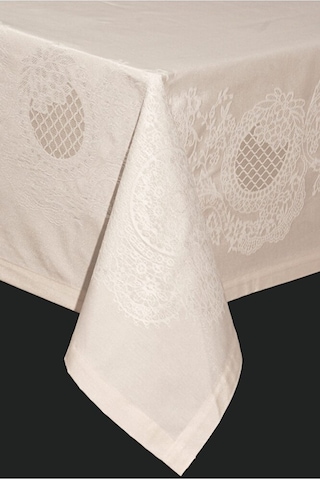 Pano Lace Pamuklu Masa Örtüsü 8 Kişilik 150x220 Cm Masa Örtüsü Kr