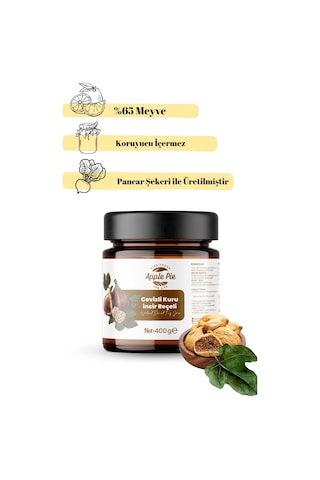 Applepiefoods Cevizli Kuru İncir Reçeli 400 Gr %65 Meyve Pancar Şekeri