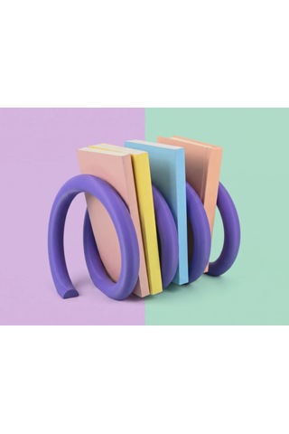 Şık Danimarka Pastel Renkli Sarmal Kitaplık Retro Spiral Stand