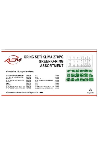Aem Klima Oring Conta Seti 18 Çeşit 270 Adet Yeşil