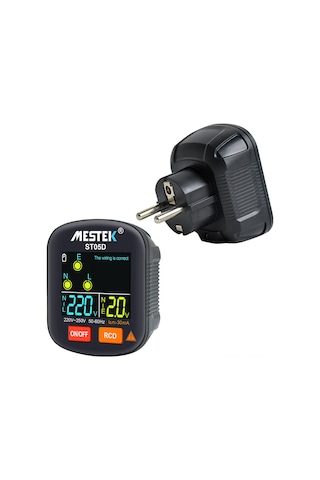 30-250v Taşınabilir Dijital Priz Test Cihazı Dedektörü Rcd Voltaj Test Cihazı Toprak Polarite Faz Kontrol Aracı Renkli Ekran İle