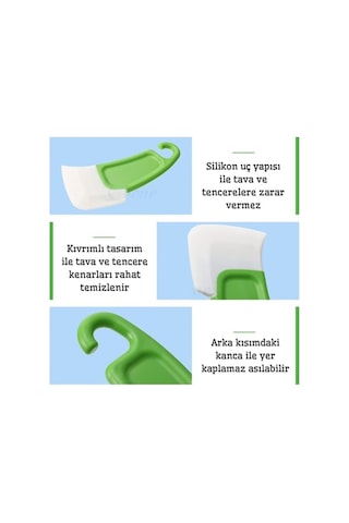 Büro Ev Ofis Mutfağı İçin Silikon Uçlu Kazıyıcı Bulaşık Temizleme Spatulası Diğer