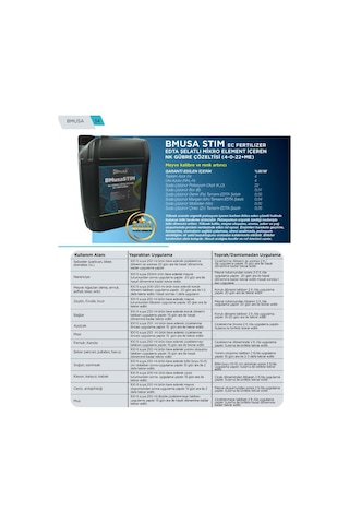 Bmusa Stim 1 Kg Yaprak Gübresi