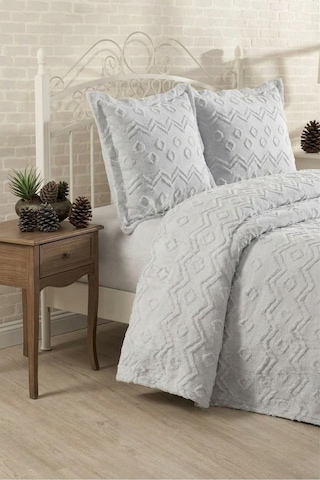 Şönil İskandinav Yatak Örtüsü Takımı 250 X 260 Cm Valonlu Model 2 Adet 50 X 70 Yastık Kılıfı Çok Renkli