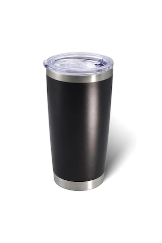 Forzacase Çift Katmanlı Paslanmaz Çelik Pipet Girişli 600ml Sıcak Soğuk Tutan Bardak Termos Mug - Fc1142 Siyah