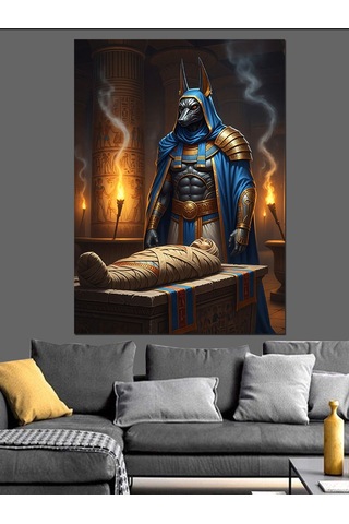 Ahşap Tablo Mısır Tanrısı Anubis Tablosu Şehir Tabloları