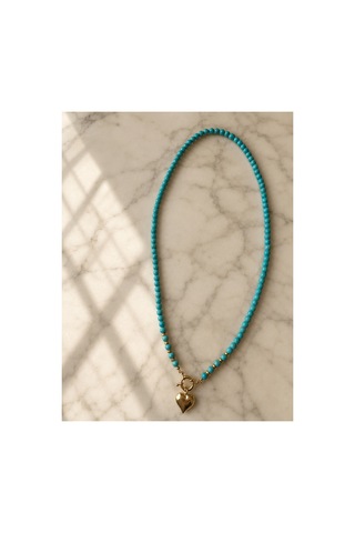 Turkuaz Taşı Doğaltaş Kolye Turkuaz Turkuaz